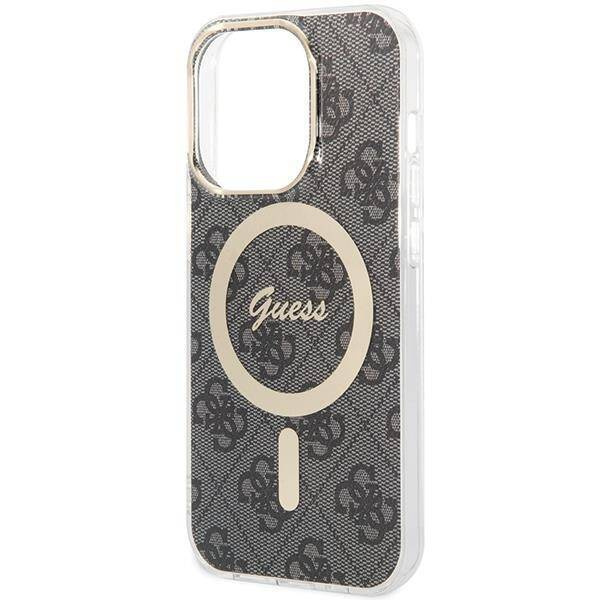 Guess IML 4G MagSafe Hülle für iPhone 15 Pro – Schwarz