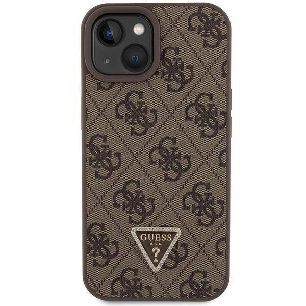 Oryginalne Etui APPLE IPHONE 15 PLUS Guess Hardcase Crossbody 4G Metal Logo (GUHCP15MP4TDSCPW) brązowe