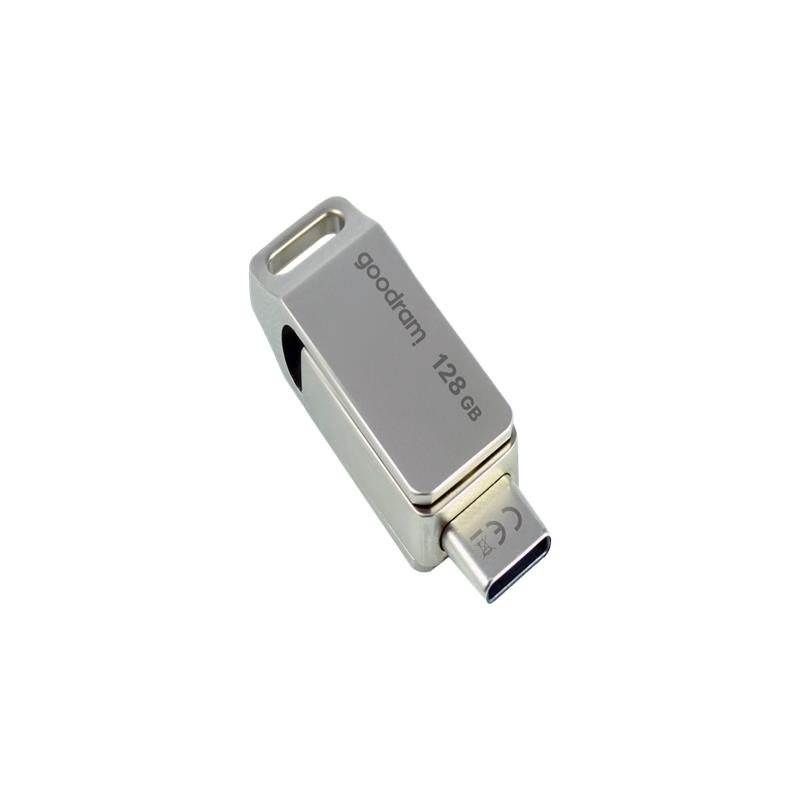 Flash-Laufwerk 128 GB USB 3.2 Gen 1 USB / USB C OTG ODA3 Goodram – Silber