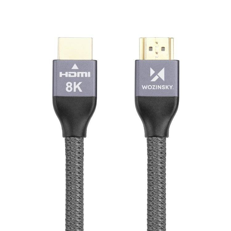 Wozinsky kabel HDMI 2.1 8K 60 Hz 48 Gbps / 4K 120 Hz / 2K 144 Hz 3m srebrny (WHDMI-30)