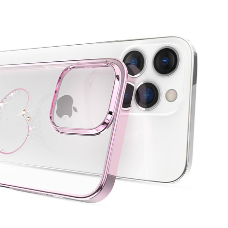 Kingxbar Wish Series Hülle für iPhone 14 Pro, verziert mit rosa Kristallen