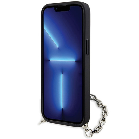 Karl Lagerfeld KLHCP14SSACKLHPG iPhone 14 6,1" Silber/Silber Hardcase Saffiano Monogram Chain