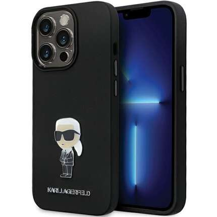 Karl Lagerfeld nakładka do iPhone 14 Pro Max 6,7" KLHCP14XSMHKNPK czarna HC Silicone Ikonik Metal Pin