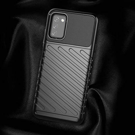 Thunder Case Flexible Tough Rugged Cover TPU Case for Samsung Galaxy A03s black