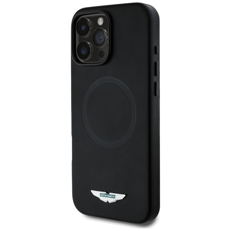 Etui Aston Martin HC FW Logo do iPhone    16 Pro Max MagSafe czarny