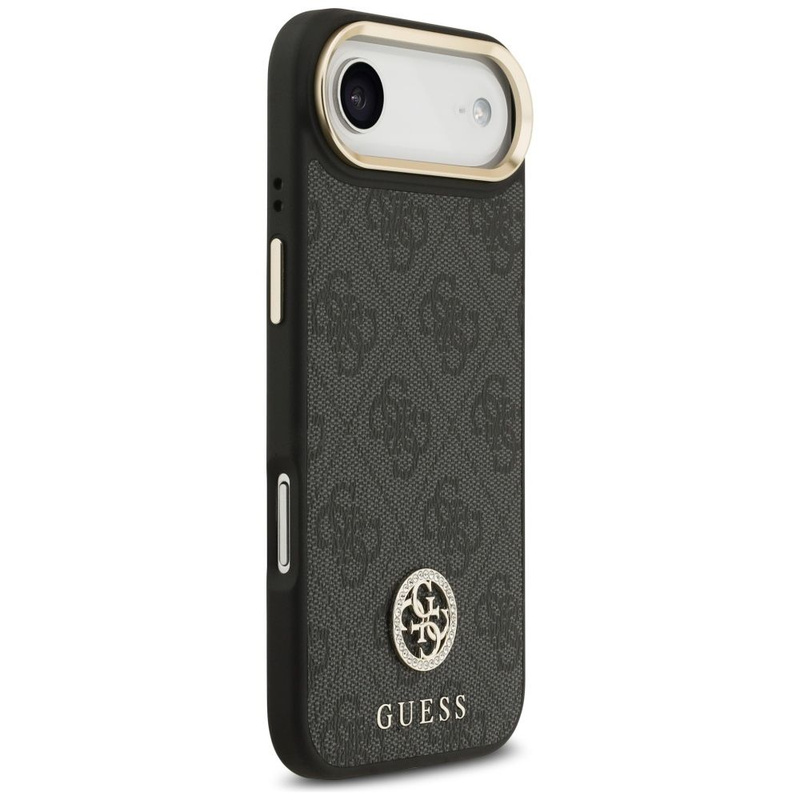 GUESS futerał do IPHONE 17 Air kompatybilny z MagSafe GUHMP17MP4GRMDEK (PU W/ 4G Strass Logo) czarny