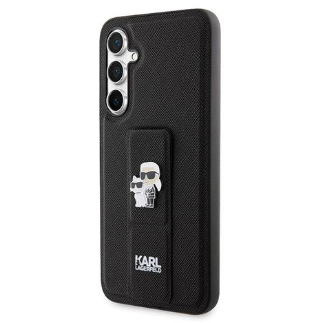 Etui Karl Lagerfeld Gripstand Saffiano Karl&Choupette Pins na Samsung Galaxy S23 FE - czarne
