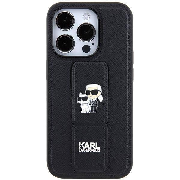 Karl Lagerfeld nakładka do iPhone 14 Pro 6,1&quot; KLHCP14LGSAKCPK HC GRIPSTAND SAFFIANO KC PINS czarna