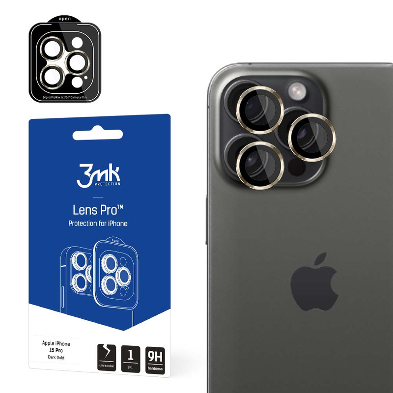 3MK LENS PROTECTION PRO IPHONE 15 PRO DARK GOLD