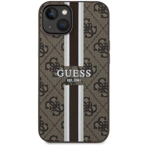 Guess GUHMP14MP4RPSW iPhone 14 Plus 6.7&quot; brown/brown hardcase 4G Printed Stripes MagSafe