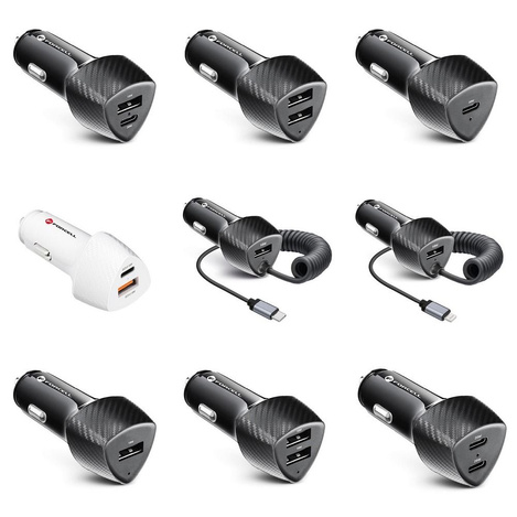 FORCELL CARBON ładowarka samochodowa USB QC 3.0 18W CC50-1A czarny (Total 18W)