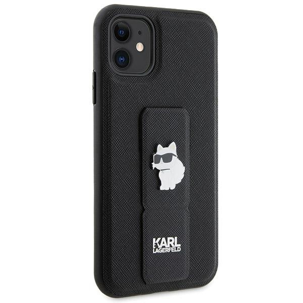 Karl Lagerfeld nakładka do iPhone 11 KLHCN61GSACHPK HC GRIPSTAND SAFFIANO CHOUPETTE PINS czarna