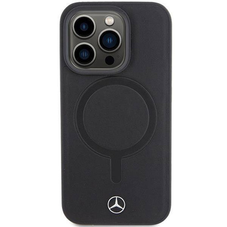 Etui Mercedes Smooth Leather MagSafe do iPhone 15 Pro - czarne