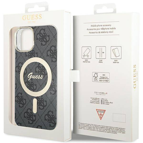 Oryginalne Etui IPHONE 14 PLUS / 15 PLUS Guess Hardcase 4G MagSafe (GUHMP15MH4STK) czarne