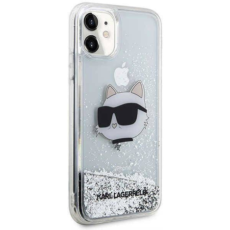 Karl Lagerfeld KLHCN61LNCHCS iPhone 11/ XR Silber/Silber Hardcase Glitter Choupette Head