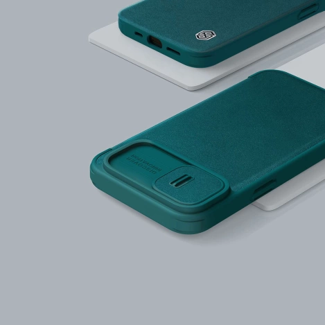 Nillkin Qin Leder Pro Hülle iPhone 14 Plus Kamerahülle Holsterhülle Klapphülle Schwarz
