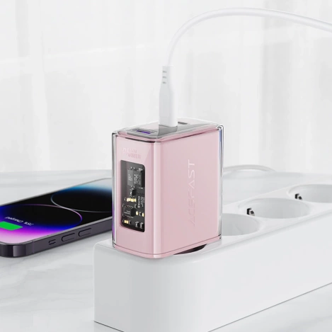 Acefast Ladegerät GaN 65W 3 Ports (1xUSB, 2xUSB C) grau (A45)
