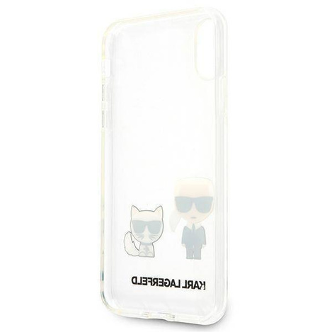 Oryginalne Etui IPHONE XS MAX Karl Lagerfeld Hardcase Karl&Choupette (KLHCI65CKTR) transparentne