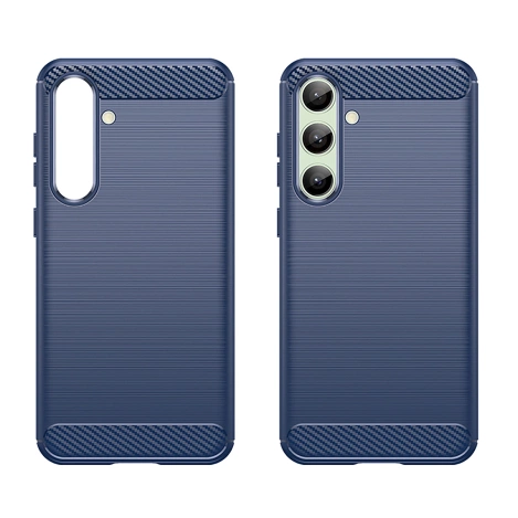 Etui silikonowe Carbon Case do Samsung Galaxy S24 FE - niebieskie