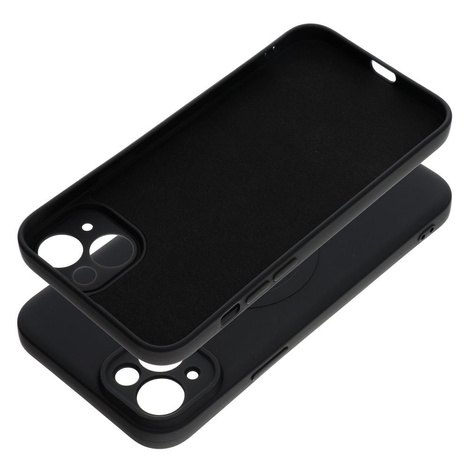 Etui do iPhone 15+ (Plus) MagSafe czarne + Szkło na ekran + Szkło na aparat