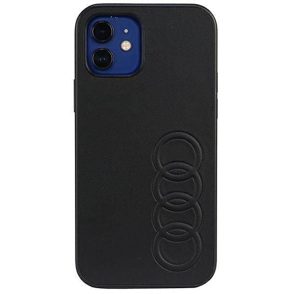 Audi Kunstleder iPhone 12/12 Pro 6,1&quot; schwarz/schwarz Hardcase AU-TPUPCIP12P-TT/D1-BK