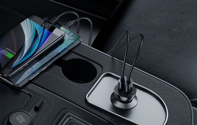 Choetech ładowarka samochodowa 2 x USB Quick Charge 3.0 30W 2,4A czarna (C0051)