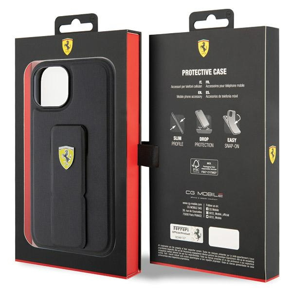 Ferrari nakładka do iPhone 15 6,1&quot; FEHCP15SGSPSIK HC GRIP STAND PU