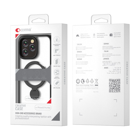 Comma nakładka Joy Shark Mag do iPhone 15 Pro Max czarna