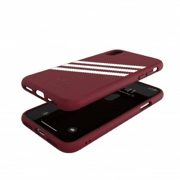 Original Handyhülle IPHONE X / XS Adidas OR Booklet Case Suede (33282) burgund