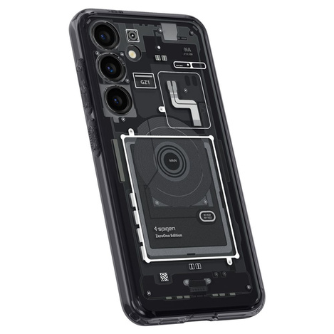Spigen Ultra Hybrid-Hülle für Samsung Galaxy S24 – Dunkelgrau (Zero One-Muster)