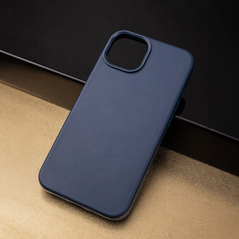 Nakładka Mag Leather do iPhone 16 6,1" ciemnoniebieska