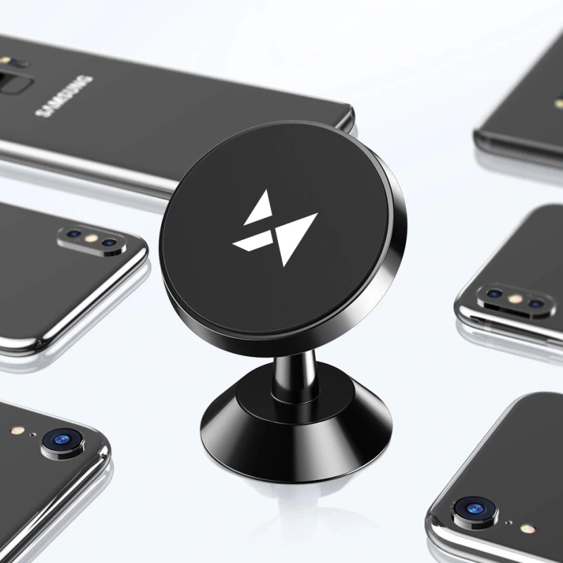 Wozinsky samoprzylepny magnetyczny uchwyt samochodowy 360 na deskę rozdzielczą czarny (WMH-05)