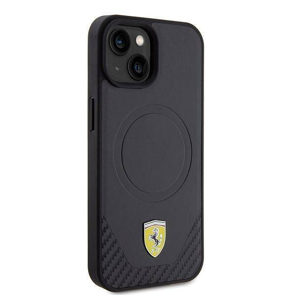 Ferrari FEHMP15SPTEK iPhone 15 6.1&quot; black/black hardcase Carbon Metal Logo MagSafe