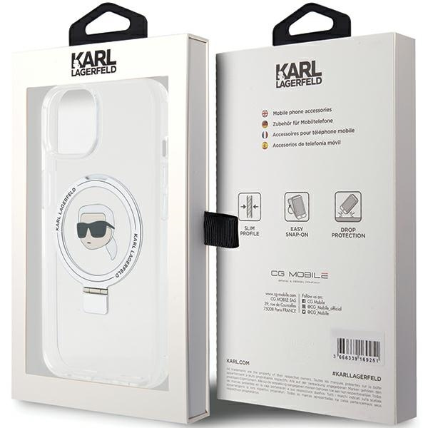 Karl Lagerfeld KLHMP15SHMRSKHH iPhone 15 6.1&quot; white/white hardcase Ring Stand Karl Head MagSafe