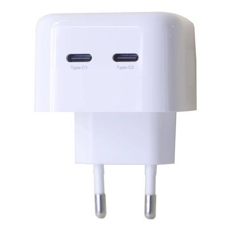 ŁADOWARKA SIECIOWA MX THUNDER PD 35W, 2xUSB-C, WHITE / BIAŁY