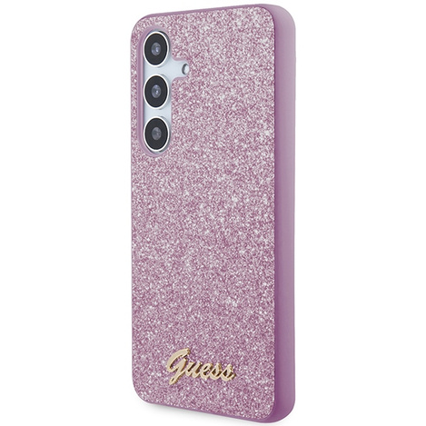 Guess Glitter Script Hülle für Samsung Galaxy S24 - Lila