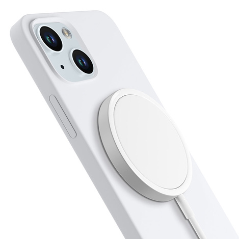 Apple iPhone 15 Plus - 3mk Hardy Silicone MagCase Silver-White