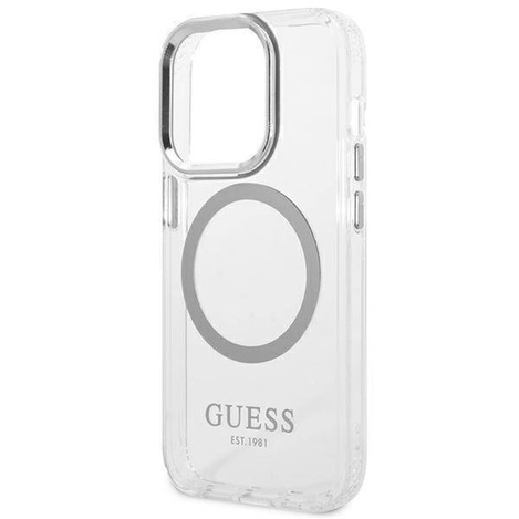 Guess Metal Outline MagSafe - Etui iPhone 14 Pro Max (przezroczysty)