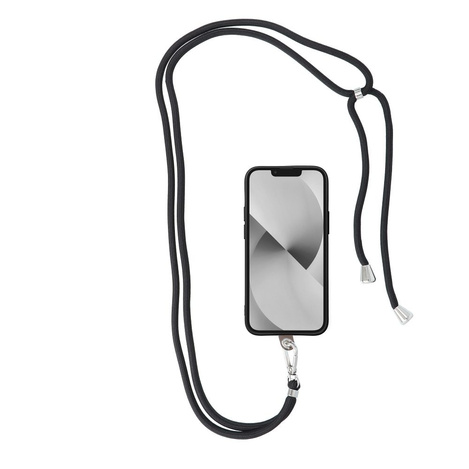 Zawieszka SWING do telefonu z regulacją długości / długość sznura 165cm (max 82,5cm w pętli) / na ramię lub szyję - czarny