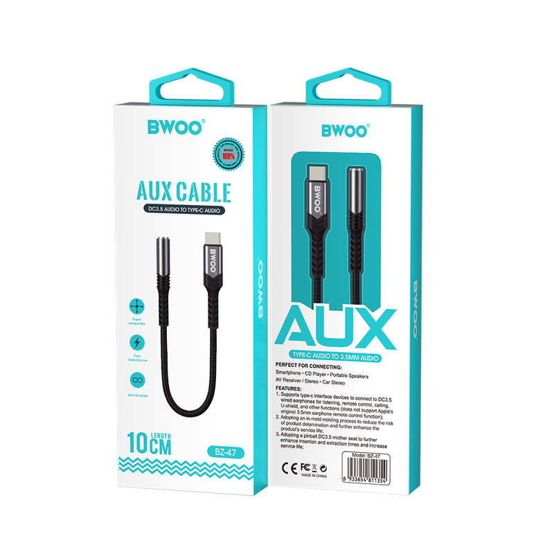 BWOO adapter BZ47 aux 3,5 mm do USB-C czarny