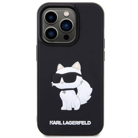 Karl Lagerfeld KLHCP14L3DRKHNK iPhone 14 Pro 6.1" schwarz/schwarz Hardcase Rubber Choupette 3D