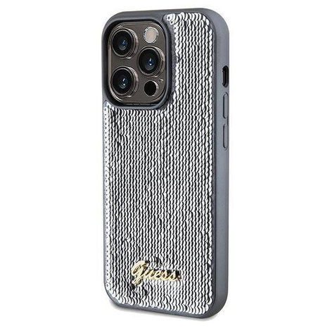 Guess Sequin Script Metal case for iPhone 14 Pro Max - silver