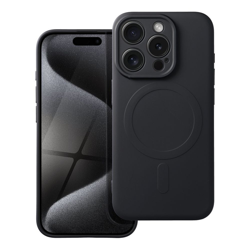 Etui do iPhone 15 Pro MagSafe czarne + Szkło