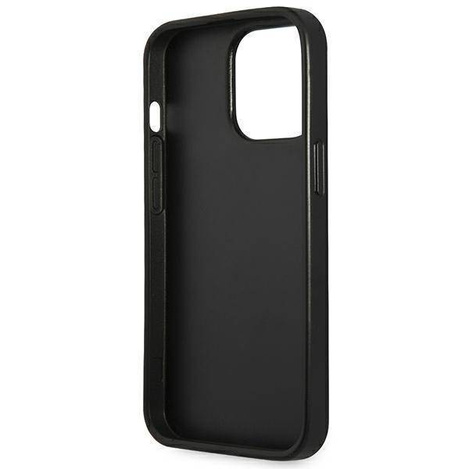 Original Case IPHONE 14 PRO Guess Hardcase Saffianotriangle Logo (GUHCP14LPSATLK) black