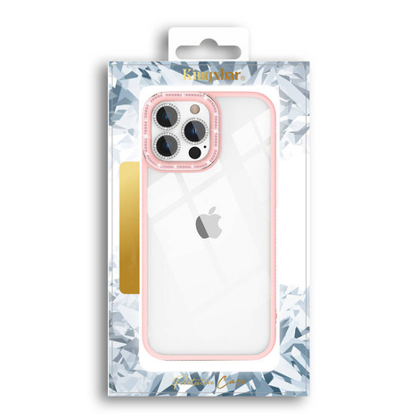 Kingxbar Sparkle Series Hülle iPhone 13 Pro mit Kristallen Rückseite rosa