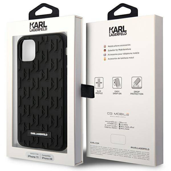 Original Case IPHONE 11 Karl Lagerfeld Hardcase 3D Monogram (KLHCN61RUPKLPK) black