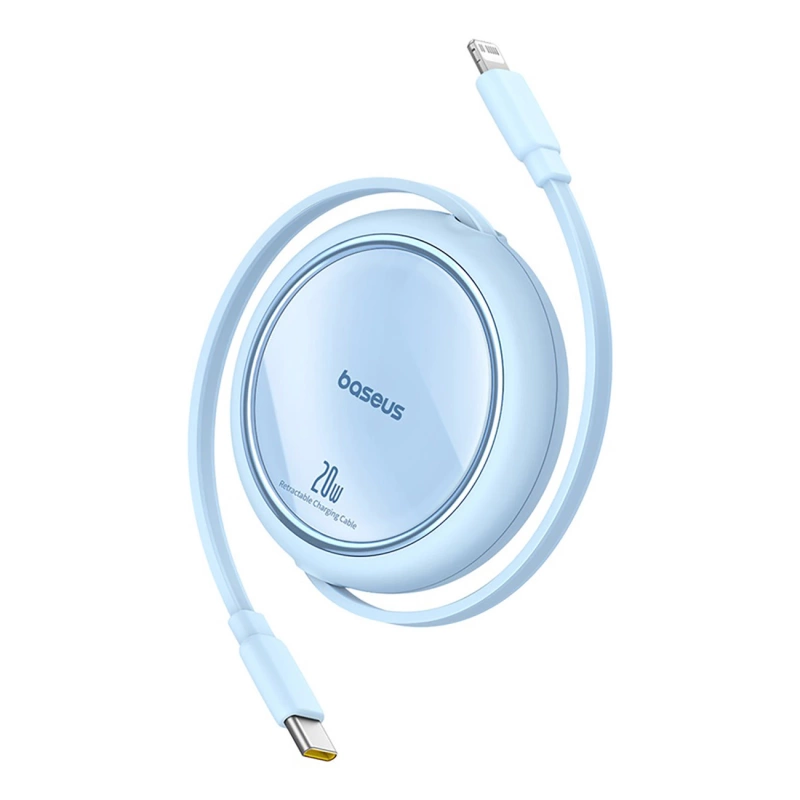 Baseus Free2Pull einziehbares USB-C/ Lightning -Kabel 20 W 1 m – blau