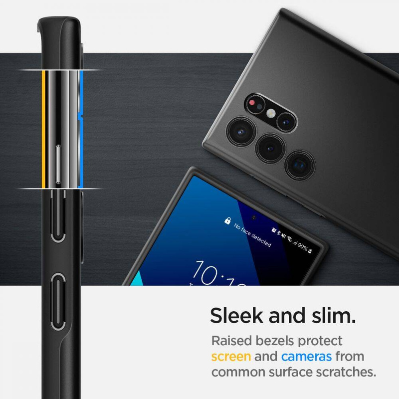 Etui SAMSUNG GALAXY S22 ULTRA Spigen Thin Fit czarne