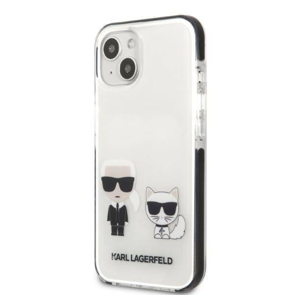 Original Handyhülle IPHONE 13 MINI Karl Lagerfeld Hardcase Karl&Choupette weiß