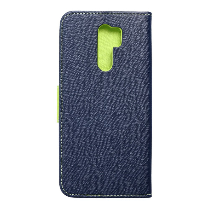 Kabura Fancy Book do  XIAOMI Redmi 9 granatowy / limonka
